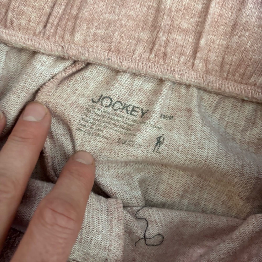 Jockey Pink Ribbed Joggers Sleep Pants Sweatpants Small - Picture 5 of 9